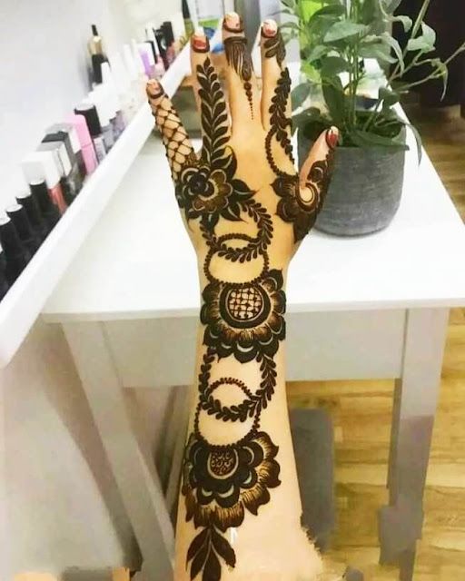 Arabic full hand mehndi design