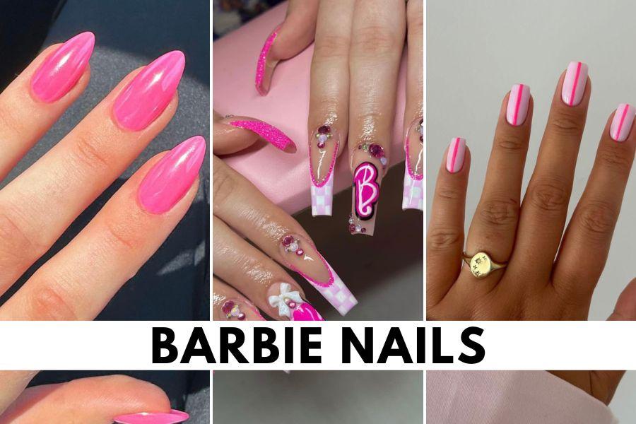Barbiecore nails