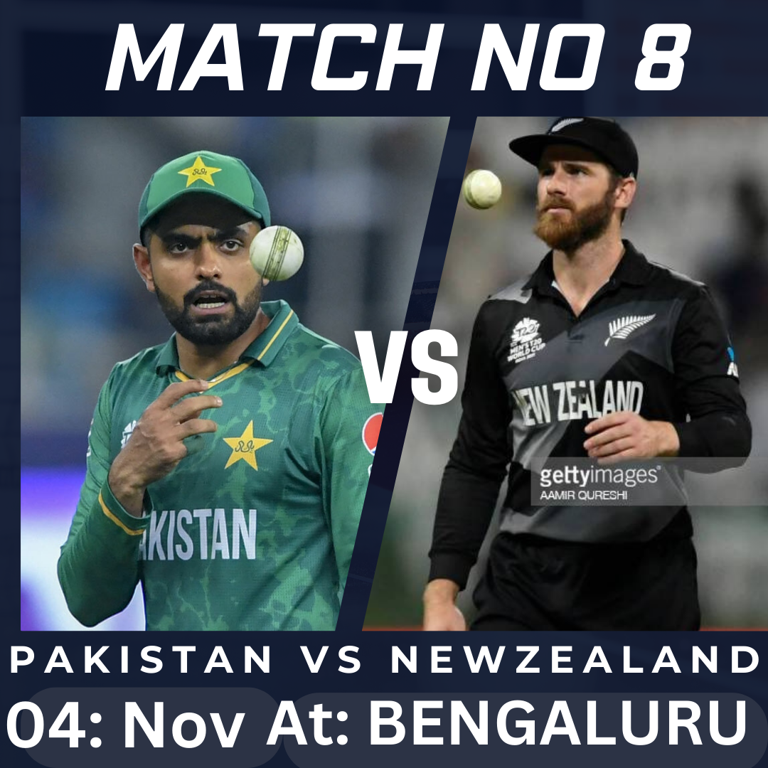 8th Match: Pakistan vs New Zealand.