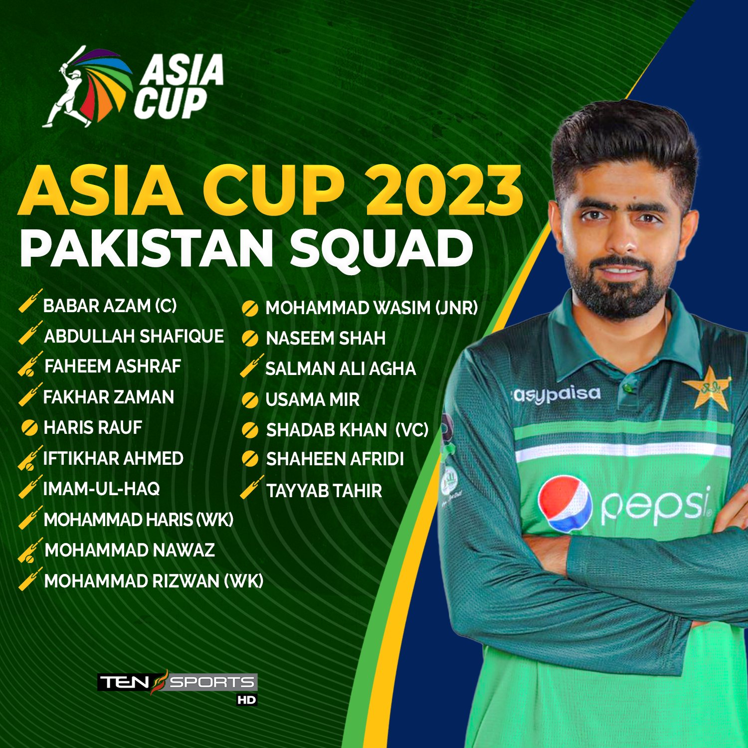 Team Pakistan Squad.