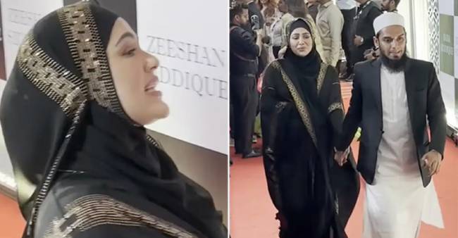 Sana Khan Defends Husband on baba saddique iftar party 2023