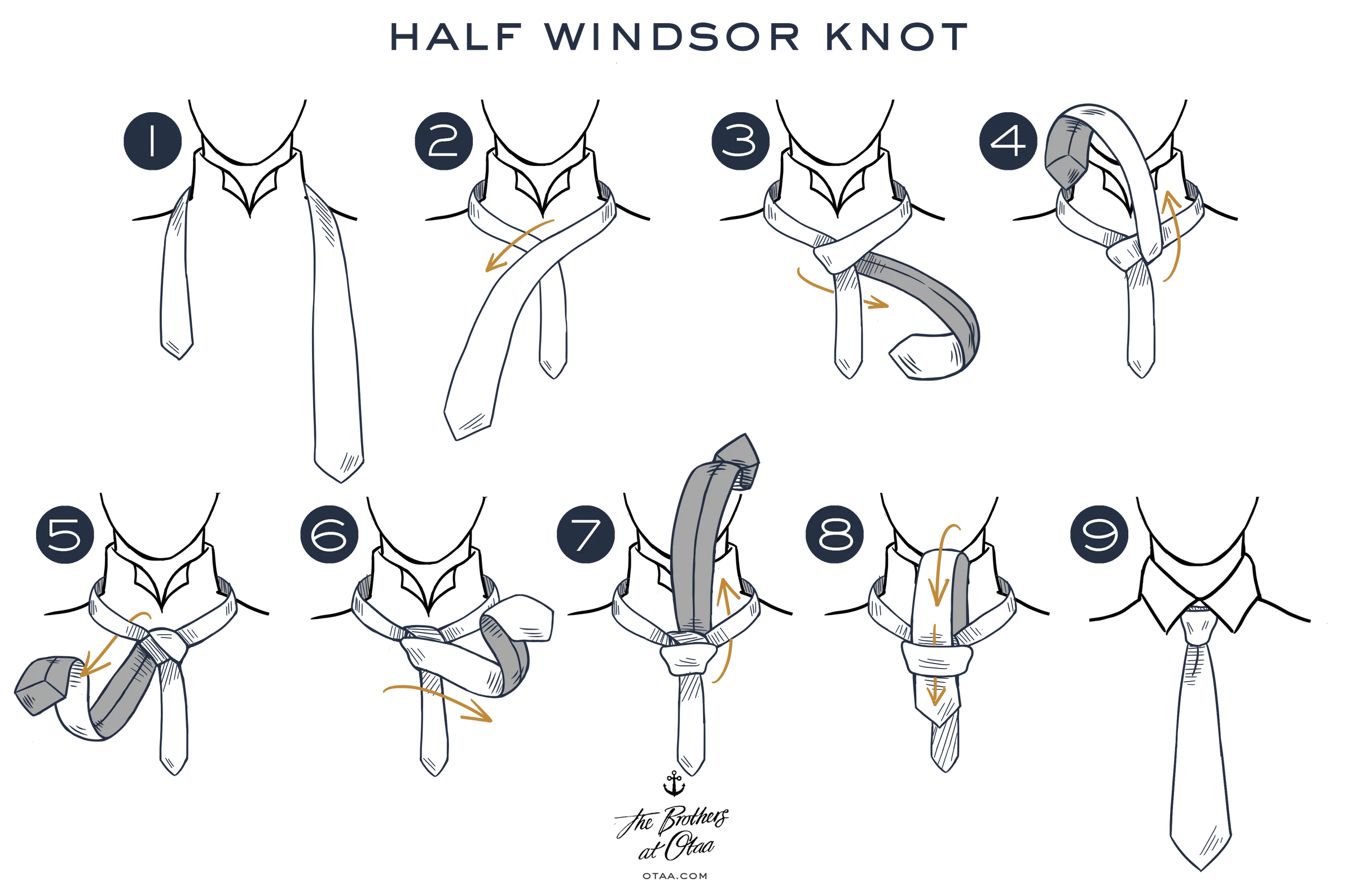 how to tie a half windsor knot