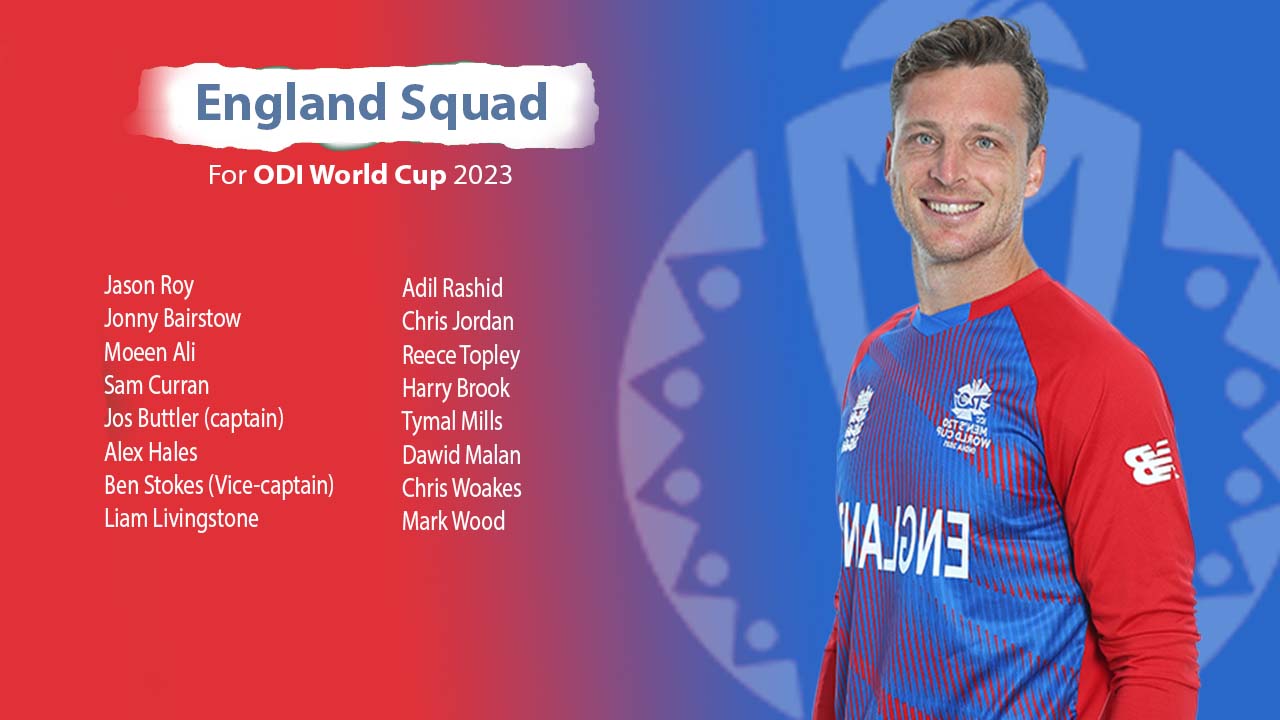 England Squad For ODI World Cup (2023) Schedule Venue & Team List